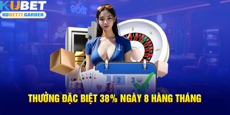 Thưởng đặc biệt 38% ngày 8 hàng tháng