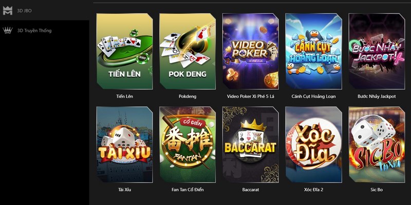 Chất lượng các trò chơi game bài được chọn lựa kỹ càng